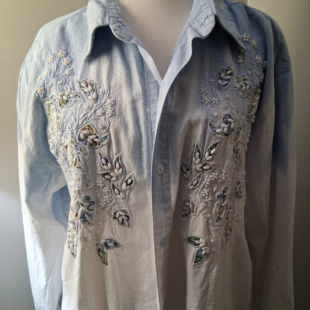 Preview International Sky Blue Ladies' Plus Shirt